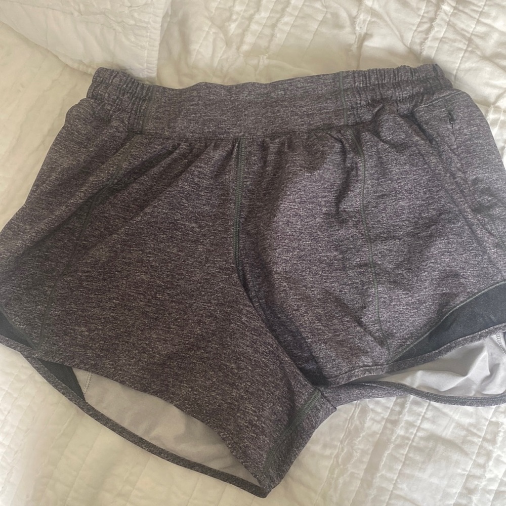 Gray Lululemon Hotty Hot 4” Shorts